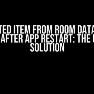 Deleted Item from Room Database Reloads after app restart: The Ultimate Solution